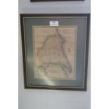 Framed Map of the East Riding of Yorkshire by T. Kitchen circa 1770