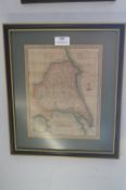 Framed Map of the East Riding of Yorkshire by T. Kitchen circa 1770