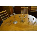 Four Vintage Danish Chromed Candelabras