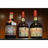 Two Vintage Bottles of Courvoisier Cognac and One Drambuie