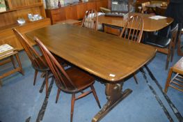 Ercol Rectangular Dining Table with Four Matching Chairs