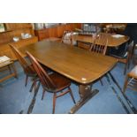 Ercol Rectangular Dining Table with Four Matching Chairs