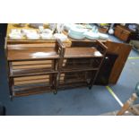 Vintage Mahogany Bookshelves and Two Folding Bed Tables