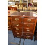 Mahogany Ten Drawer Office Filing Cabinet