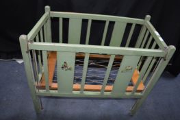 Triang Child's Green Painted Toy Cot