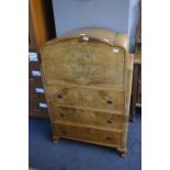 1950's Walnut Veneer Bureau