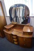 1950's Walnut Veneer Mirrored Back Dressing Table