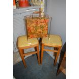 Two 1960's Stool and a Magazine Rack