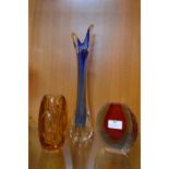 Three Vintage Art Glass Vases