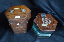 Cased Concertina by Lachenal & Co London