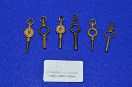 Six Pocket Watch Keys