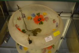 1930's Painted Glass Ceiling Light Shade