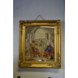 Gilt Framed Tapestry of the Last Supper