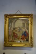 Gilt Framed Tapestry of the Last Supper