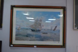 Signed Framed Limited Edition Print of The Whaler Phoenix by Steven Dews