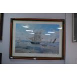 Signed Framed Limited Edition Print of The Whaler Phoenix by Steven Dews