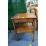 Edwardian Mahogany Open Fronted Two Drawer Music Cabinet with Fretted Sides