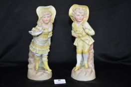 Pair of Victorian Bisque Figurines of Children
