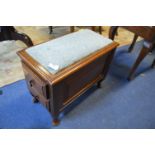 Mahogany Box Stool with Two Drawers