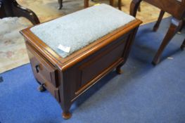 Mahogany Box Stool with Two Drawers