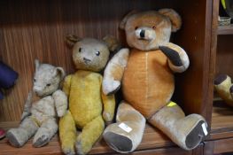 Three Vintage Jointed Teddy Bears