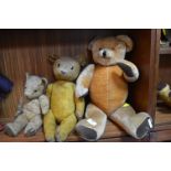 Three Vintage Jointed Teddy Bears