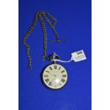 Hallmarked Silver Pocket Watch and Chain (AF)