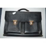 Vintage Black Leather Briefcase