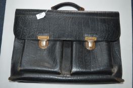 Vintage Black Leather Briefcase