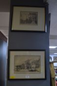 Two Original Etchings of Paull by Bernard Robinson