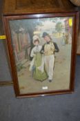 Framed Edwardian Print - The Gold Sailor by Frank Dadd 1910