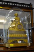 Victorian Gilt Domed Clock with Reclining Lady Figure