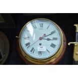Brass Bound Mahogany Mounted Ships Clock