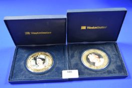 Two Westminster Cased Commemorative 60 Year Coins