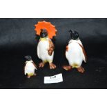 Three Beswick Penguins
