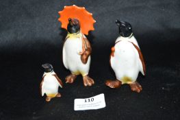 Three Beswick Penguins