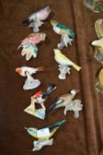 Eight Pottery Bird Ornaments