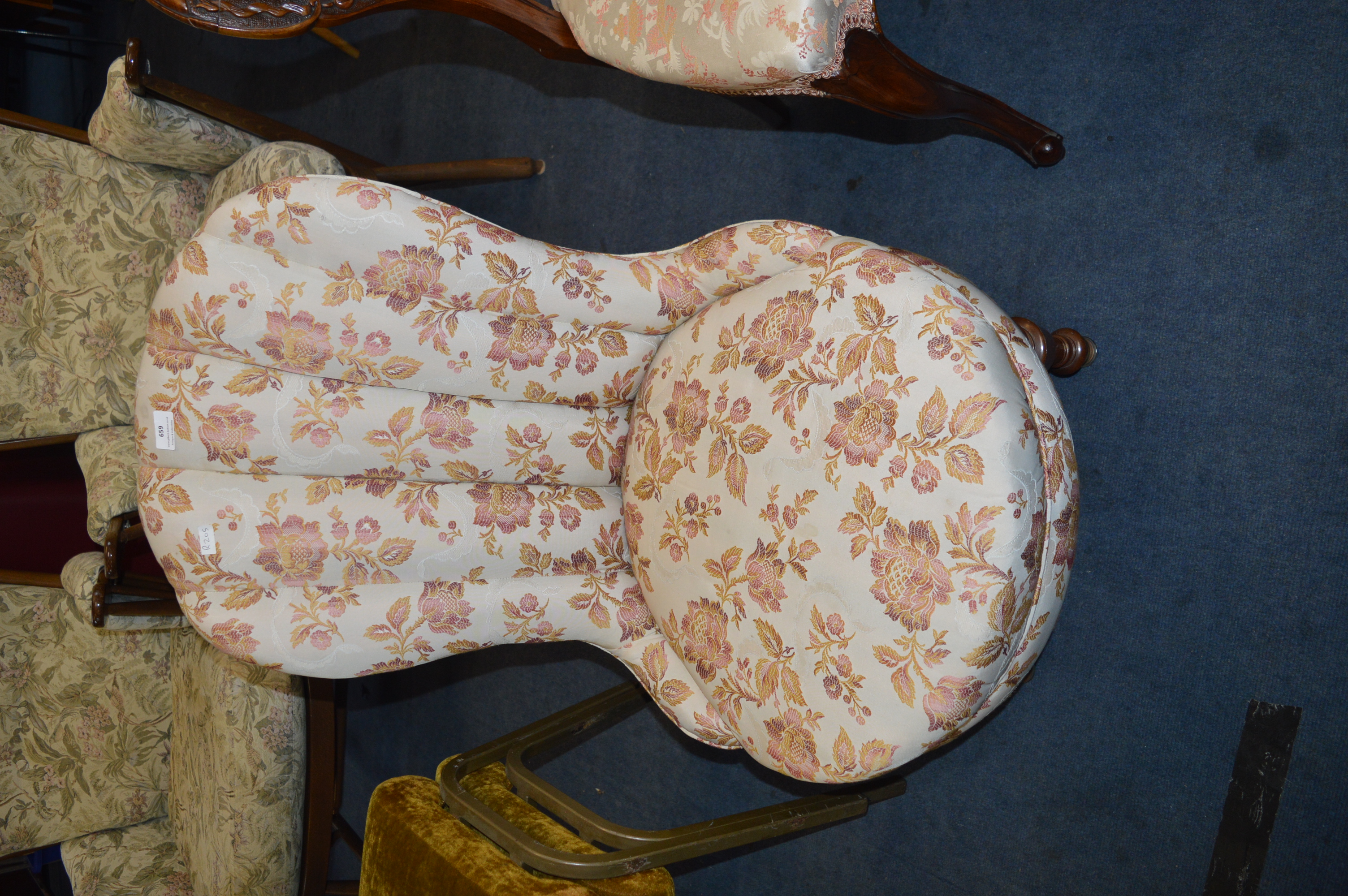 Victorian Nursing Chair with Floral Upholstery