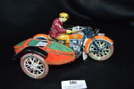 Tinplate Motorbike and Sidecar (Missing Passenger)