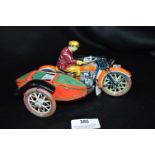 Tinplate Motorbike and Sidecar (Missing Passenger)