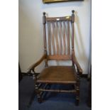 18th Century Oak Pegged Slat-Back Chair