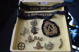 Military Cap Badges, Naval Hat Bands, etc.