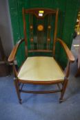 Edwardian Inlaid Mahogany Armchair