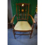 Edwardian Inlaid Mahogany Armchair