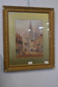 Gilt Framed Early 20th Century Watercolour signed by Edward Nevil