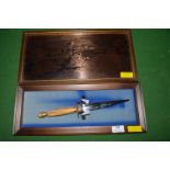 Commemorative Commando Dagger, plus Presentation Copper Engraving