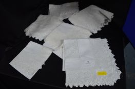 Six Lace Tearoom Tablecloths with Cups & Saucers Motif