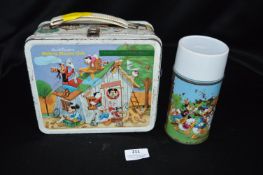 Walt Disney Mickey Mouse Tinplate Lunchbox and Flask