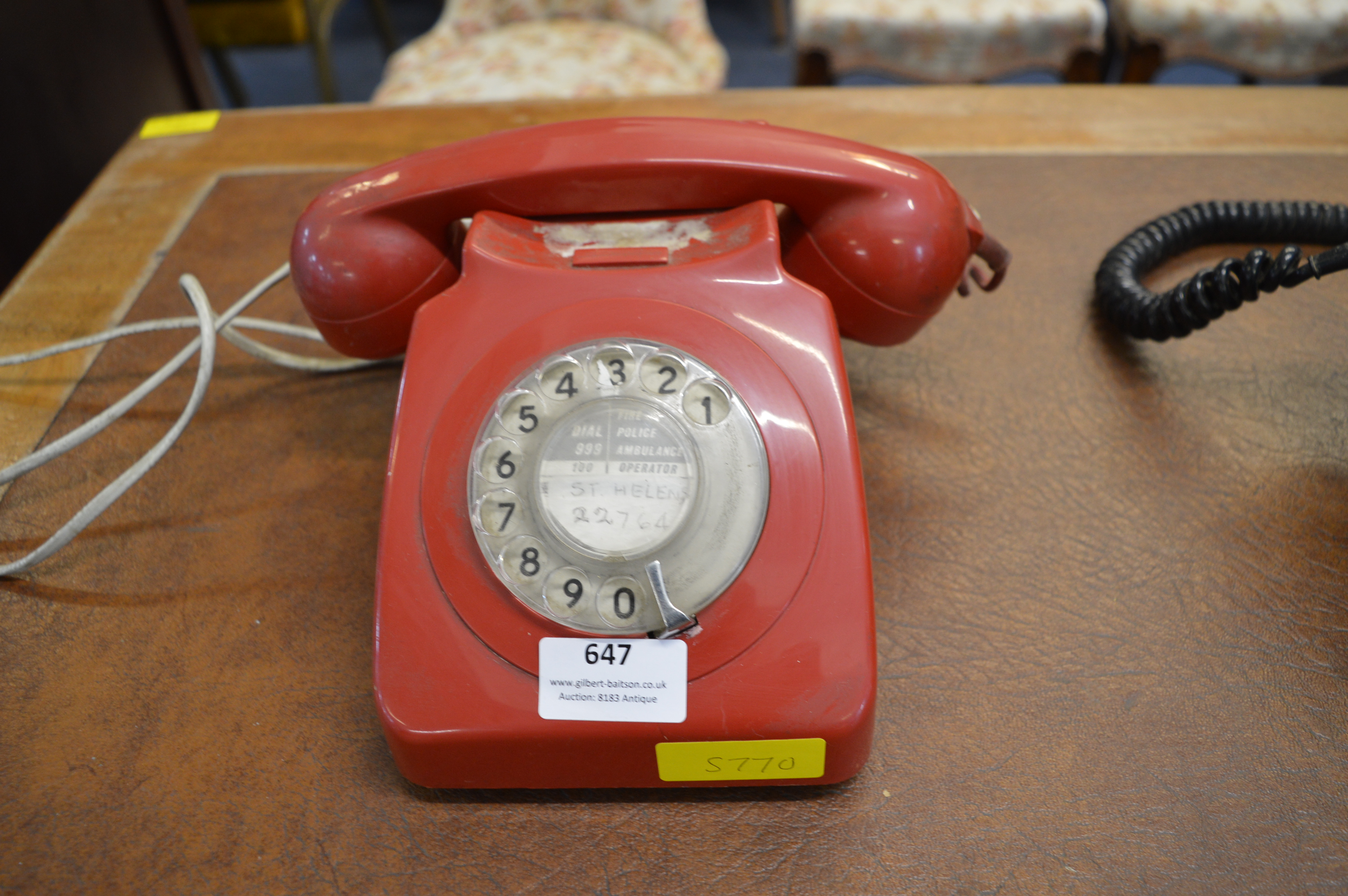 Vintage Red Telephone - Image 2 of 2