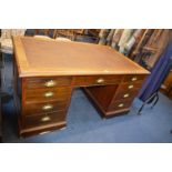 Edwardian Mahogany Partner's Desk from Hymers School